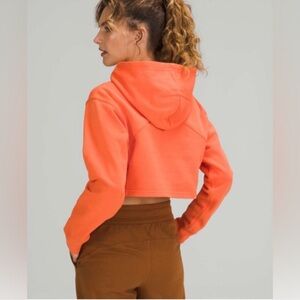 17c- Lululemon All Yours Cropped Hoodie warm coral size 18